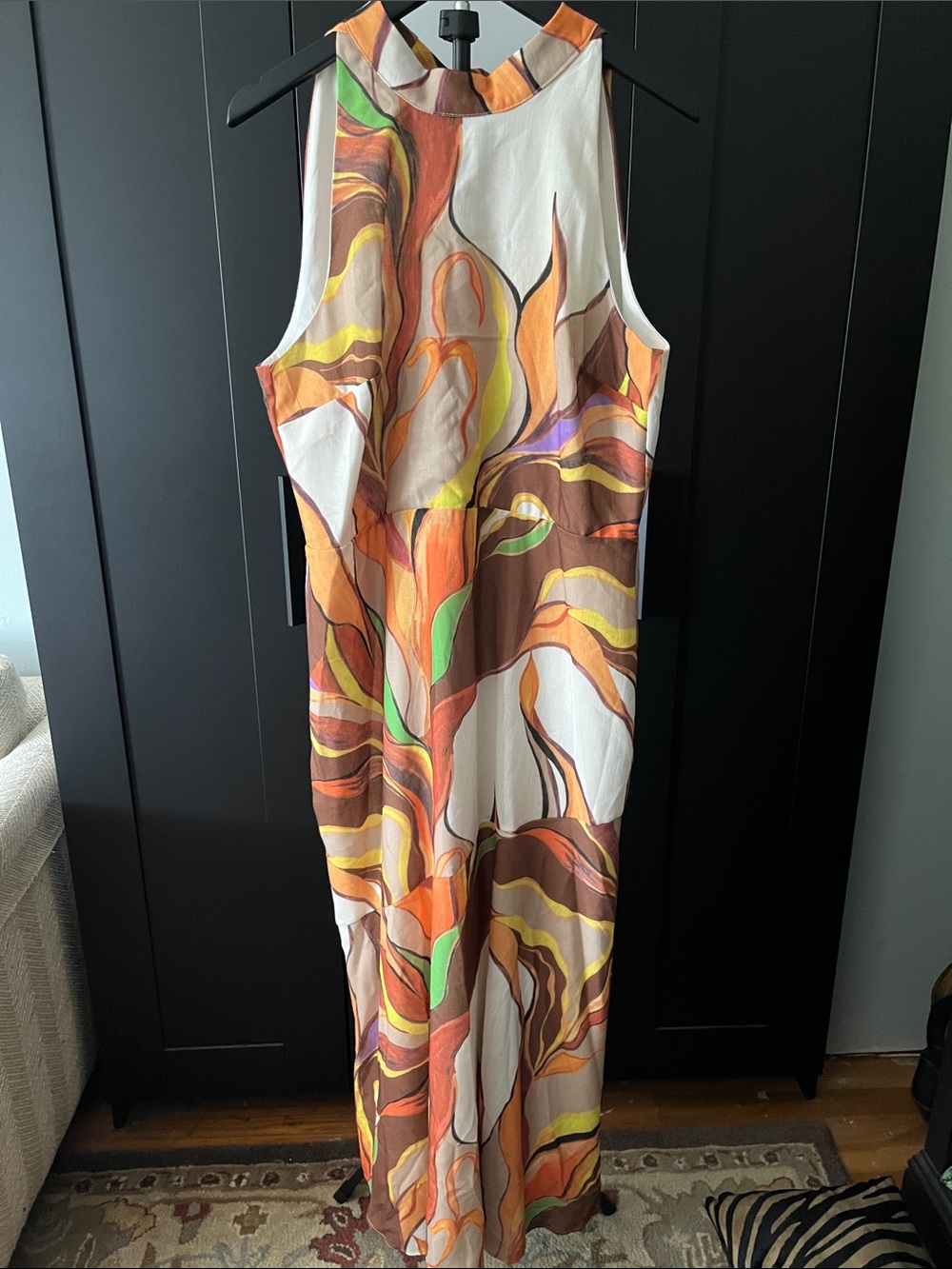 NWT Sam Edelman printed Palm High Neck Maxi Dress